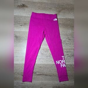 The North Face Hot Pink Girls' Leggings with White Logo